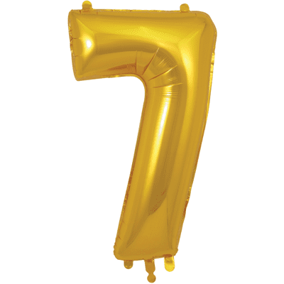 Gold Number 7 Balloon - Foil Number Balloon 1pc (34