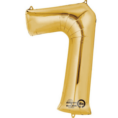 Gold Number 7 Mini-Foil Balloon (16