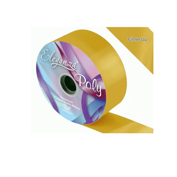 Gold Poly Ribbon 50mm x  91m | Free Delivery