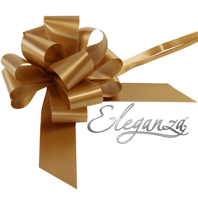 Gold Pull Bow 50mm Poly (Eleganza Pullbow) 20pc