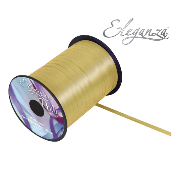 Eleganza Gold Balloon Ribbon - 500 yard x 5mm curling ribbon for balloons.