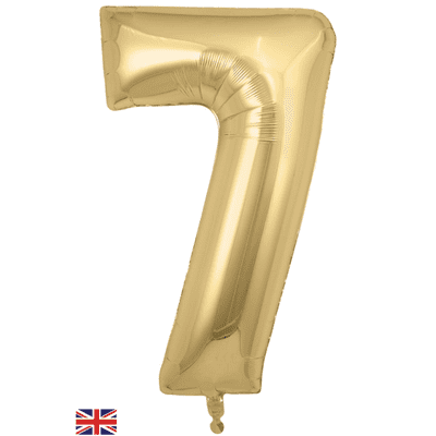 Gold Silk Number 7 Balloon - Foil Number Balloon 1pc (34