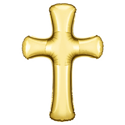 Golden Cross Large Foil Balloon 1pc (PartyDeco 36