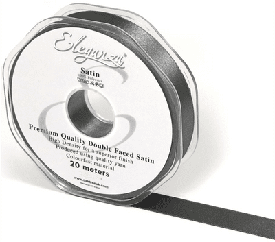 Graphite Double Faced Satin Ribbon 15mm x 20m (Eleganza) 1pc