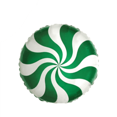 Green Candy Swirl Foil Balloon (Flexmetal 9