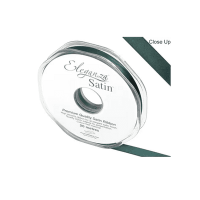 Green Double Faced Satin Ribbon 10mm x 20m (Eleganza) 1pc