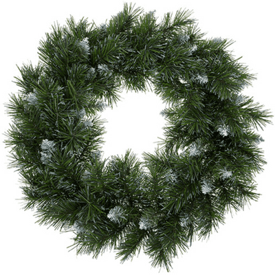 Green Frosted Pine Wreath 45cm (Eleganza) 1pc