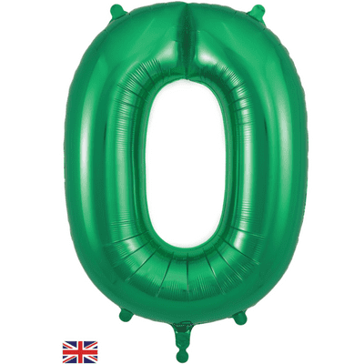 Green Number 0 Balloon - Foil Number Balloon 1pc (34