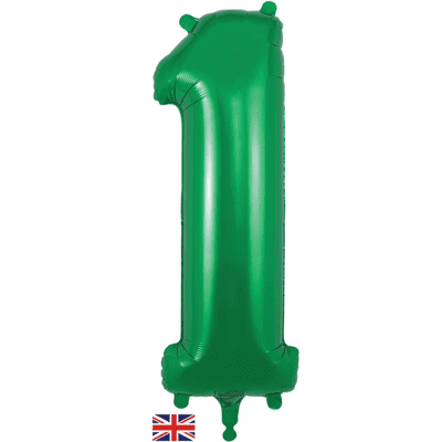 Green Number 1 Balloon - Foil Number Balloon 1pc (34