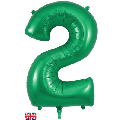 Green Number 2 Balloon - Foil Number Balloon 1pc (34