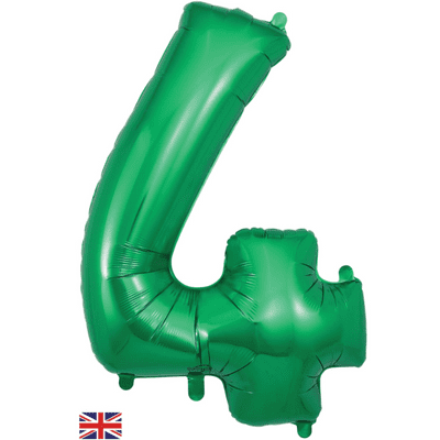 Green Number 4 Balloon - Foil Number Balloon 1pc (34