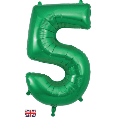 Green Number 5 Balloon - Foil Number Balloon 1pc (34
