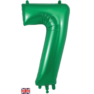 Green Number 7 Balloon - Foil Number Balloon 1pc (34