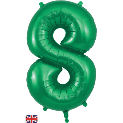Green Number 8 Balloon - Foil Number Balloon 1pc (34