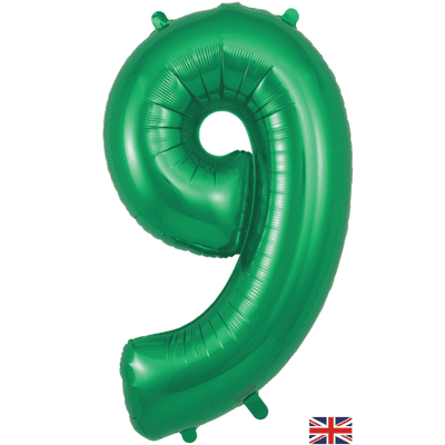 Green Number 9 Balloon - Foil Number Balloon 1pc (34