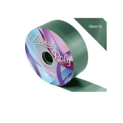Green Poly Ribbon 50mm x  91m (Eleganza) 1pc