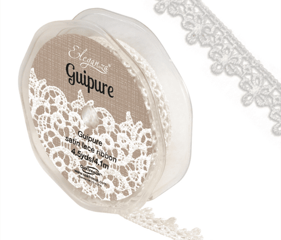 White Guipure Lace Ribbon 15mm x 4.1m