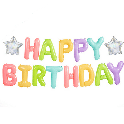 Happy Birthday Pastel Foil Balloon 1pc (14