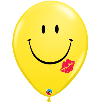 Smile & A Kiss Balloons (Yellow) - 11 Inch Balloons 50pcs