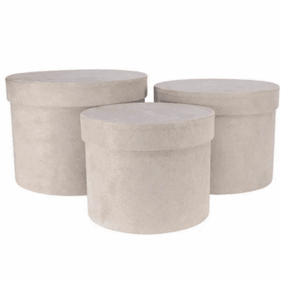 Hat Boxes (Grey Suede) 3pc