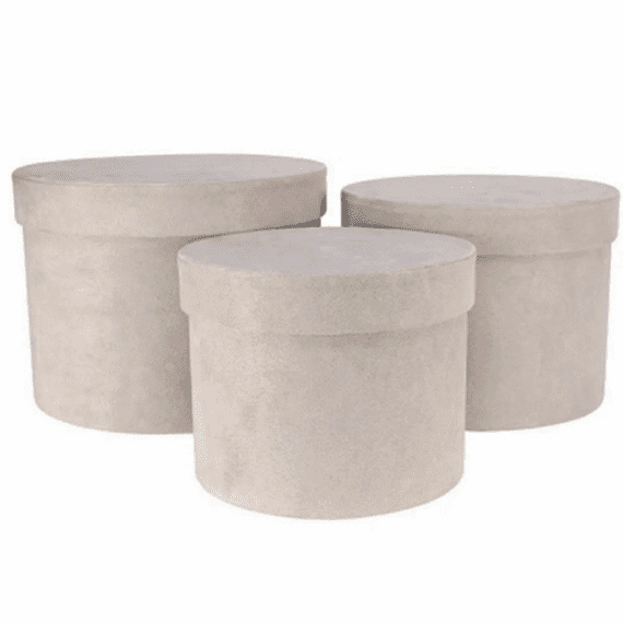 Grey Suede Hat Boxes