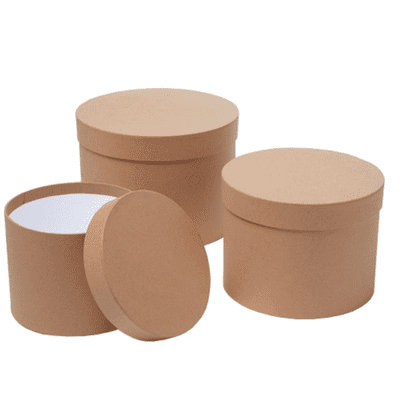 Hat Boxes (Natural Kraft) 3pc