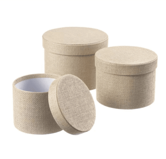 Natural Textured Hat Boxes