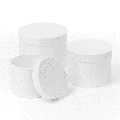 Hat Boxes (White) 3pc