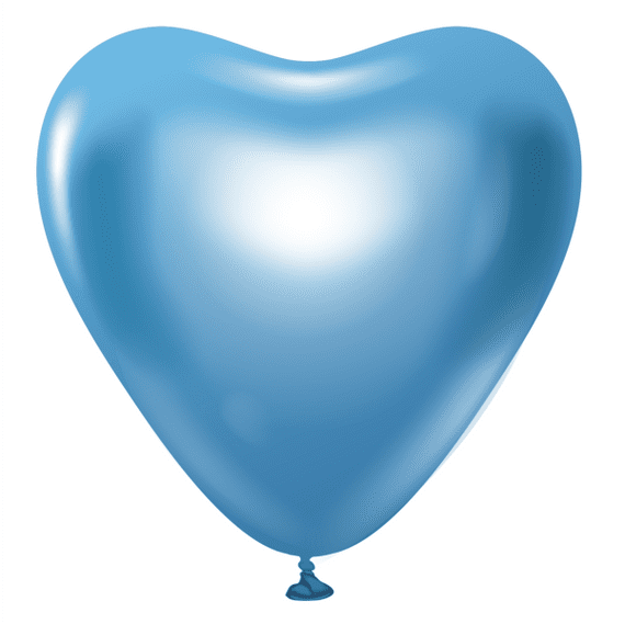 Mirror Blue 12 inch Heart Balloons - 12