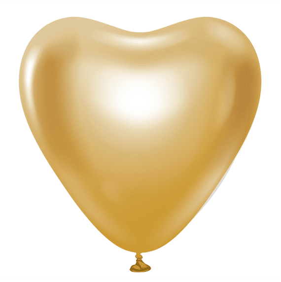 Mirror Gold 12 inch Heart Balloons - 12