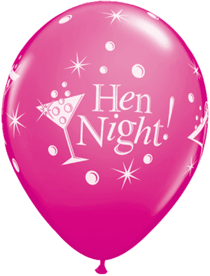 Hen Night Bubbly (Berry) - 11 Inch Balloons 6pcs