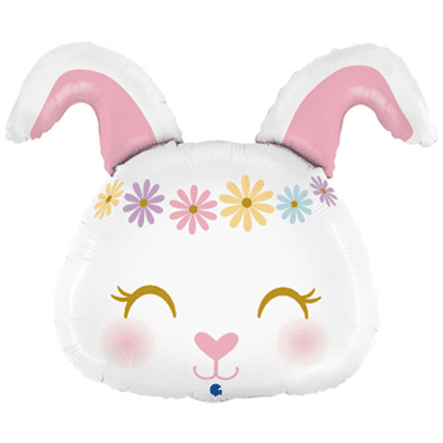 Hippie Bunny Large Foil Balloon 1pc (Grabo 25