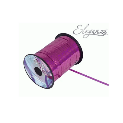 Holographic Fuchsia Ribbon for Balloons (Eleganza 250 yards x 5mm) 1pc