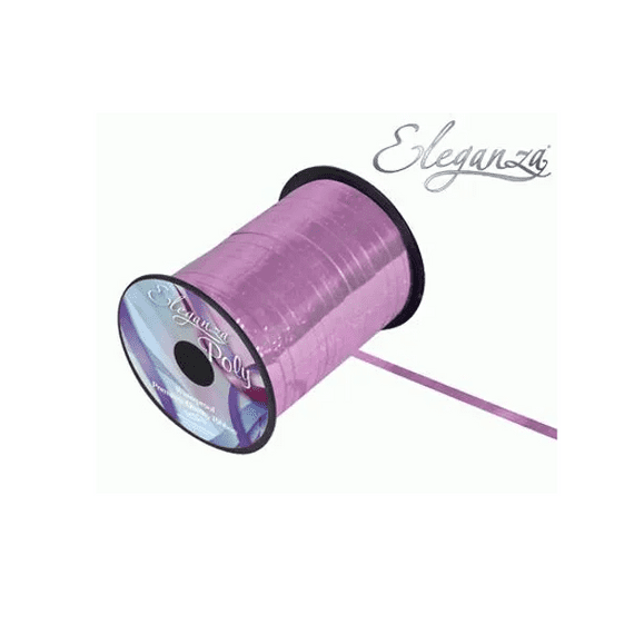 Eleganza Holographic Light Pink Balloon Ribbon - 250 yard x 5mm curling ribbon for balloons.