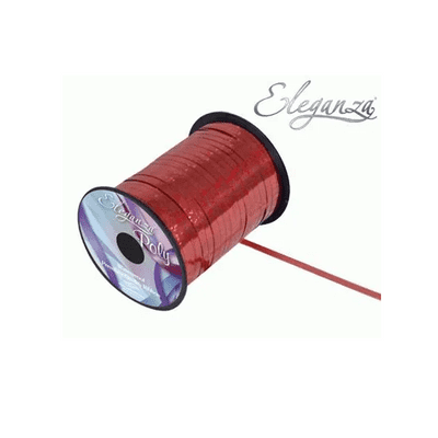 Holographic Red Ribbon for Balloons (Eleganza 250 yards x 5mm) 1pc