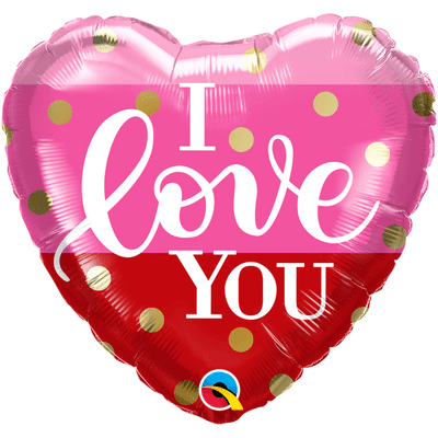 I Love You Gold Dots Foil Balloon (18