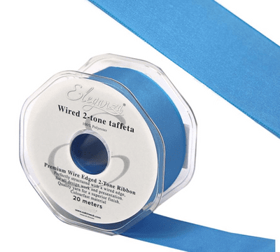 Ice Blue Wired Edge Taffeta Ribbon 25mm x 20m (Eleganza) 1pc