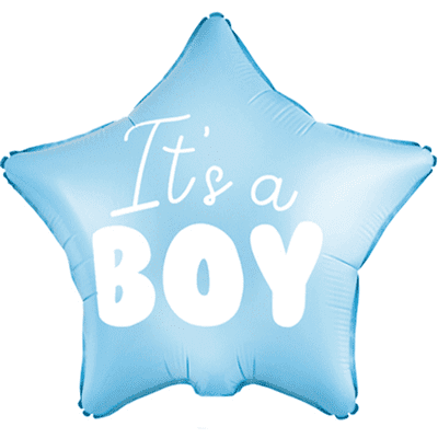 It's A Boy Blue Star Foil Balloon 1pc (PartyDeco 19