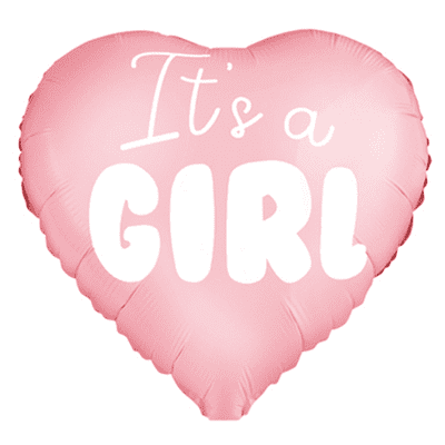 It's A Girl Pink Heart Foil Balloon 1pc (PartyDeco 18