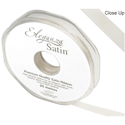 Ivory Double Faced Satin Ribbon 10mm x 20m (Eleganza) 1pc