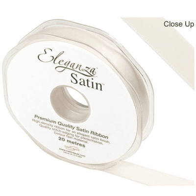 Ivory Double Faced Satin Ribbon 15mm x 20m (Eleganza) 1pc