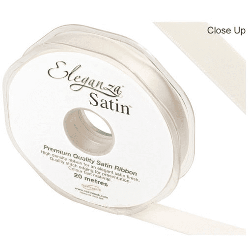 Ivory Double Faced Satin Ribbon 15mm x 20m | Free Delivery