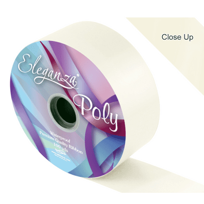 Ivory Poly Ribbon 50mm x  91m (Eleganza) 1pc