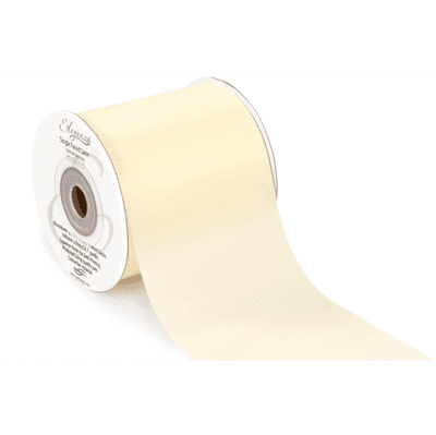 Ivory Single Faced Sash Ribbon 100mm x  50m (Eleganza) 1pc