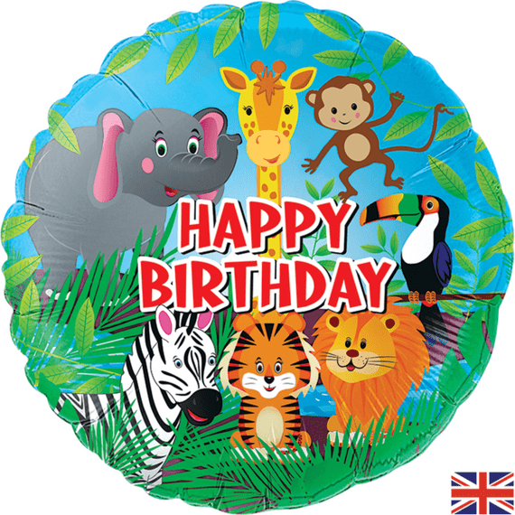 Jungle Birthday Foil Balloon | Free Delivery