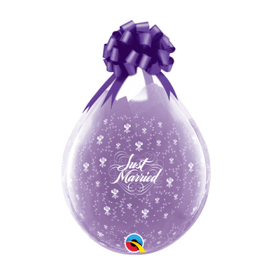 Just Married Flowers - 18 Inch Stuffing Balloons 25pcs