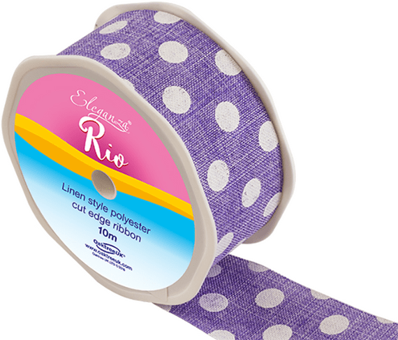 Lavender Rio Polka Dot Eleganza 38mm x 10m | Free Delivery