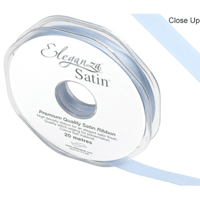 Light Blue Double Faced Satin Ribbon 10mm x 20m (Eleganza) 1pc