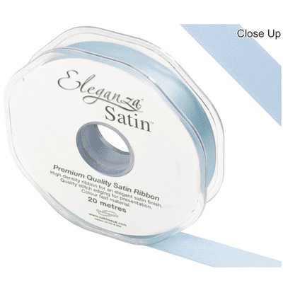 Light Blue Double Faced Satin Ribbon 15mm x 20m (Eleganza) 1pc