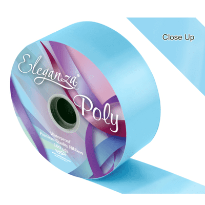 Light Blue Poly Ribbon 50mm x  91m (Eleganza) 1pc